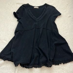 Altar’d State Black Flowy V-neck Top M